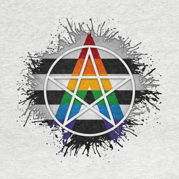 Paint Splatter LGBT Ally Pride Pentacle Symbol by LiveLoudGraphics